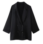Ruffled Suit Jacket with Casual Trousers