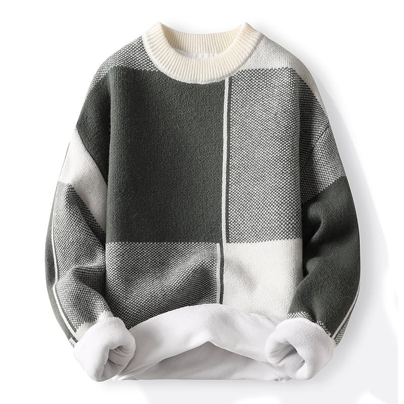 Men's Plus Velvet Padded Long Sleeve Sweater Top