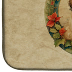 Havanese Christmas Flowers Dish Drying Mat
