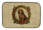 Otterhound Christmas Flowers Dish Drying Mat