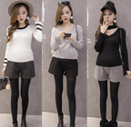 Maternity Shorts - Trendy Wool Stomach Lift Pants