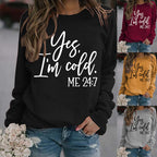 Casual Loose Fit Round Neck Letter Print Sweatshirt | Streetwear
