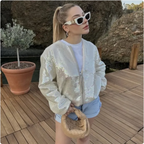 Women's Sequined Crew Neck Jacket