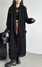 Gothic Retro Dark Tie Long Coat for Women