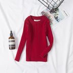 Cotton Crew Neck Sweater for Spring and Autumn