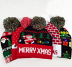 New Style! LED Christmas Hat Beanie Light up Illuminate Warm Hat 48 Patterns New Year Snowman Sweater Hat Christmas Decorations | Embroidered Cap