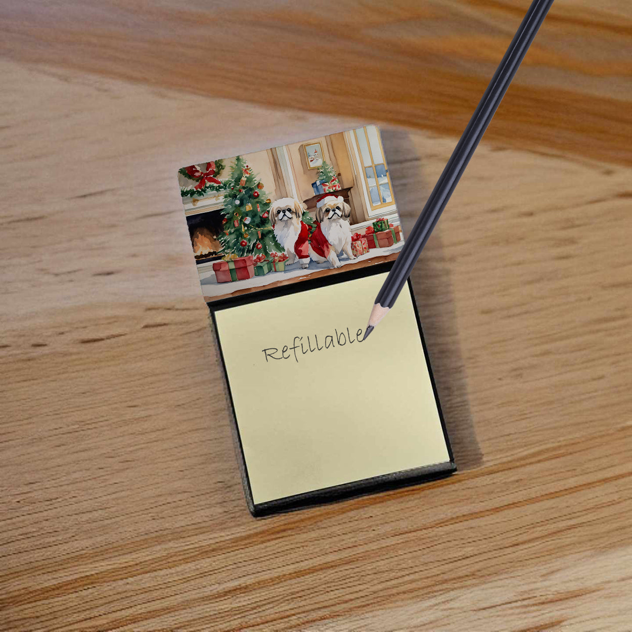 Pekingese Cozy Christmas Sticky Note Holder