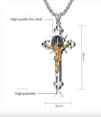 3D Stainless Steel Crucifix Cross Necklace