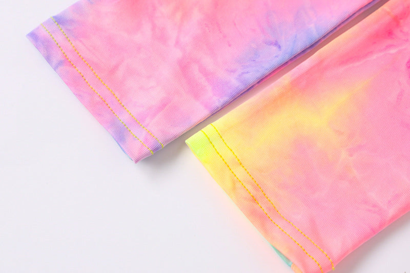 Rainbow Tie-Dye Off-Shoulder Bodysuit for Women