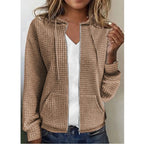Women's Long Sleeve Zipper Hooded Cardigan Sweater