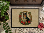 Lancashire Heeler Christmas Flowers Doormat