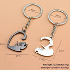 Cat Couple Heart Keychain Set