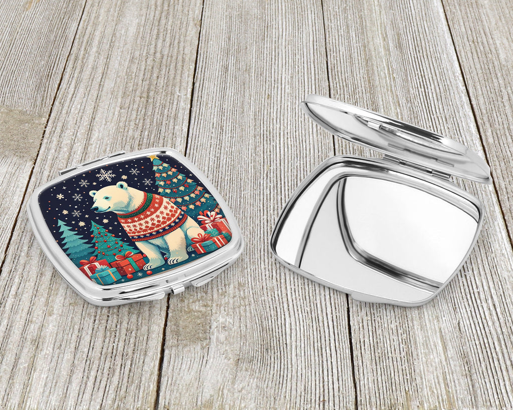 Polar Bear Christmas Compact Mirror
