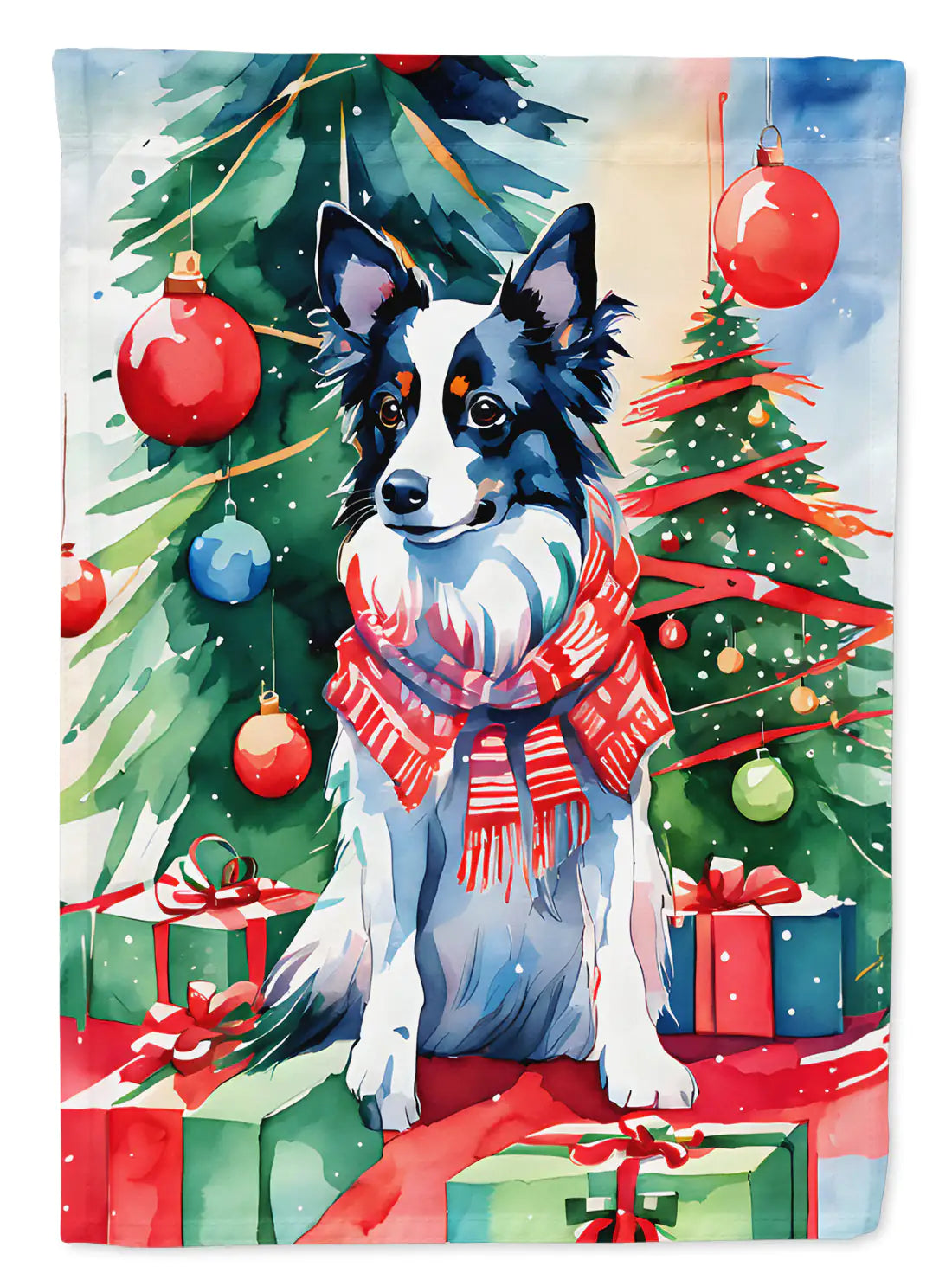 Papillon Christmas Garden Flag