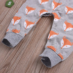 Cartoon Fox Baby Bodysuit for Spring and Autumn