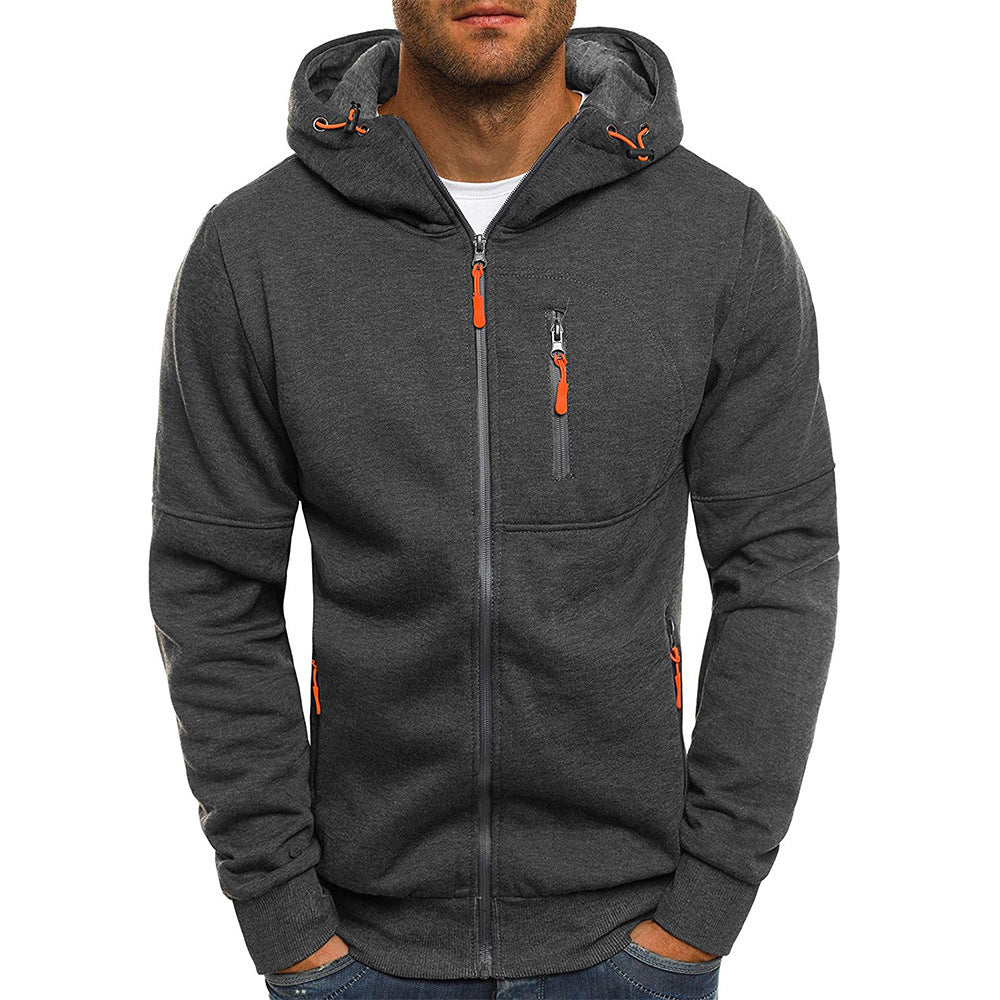 Slim Fit Zipper Hoodie Men's Pullover Sweater | Streetwear