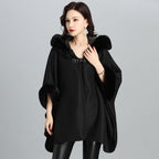 Faux Fur European American Women's Hoodie Shawl Jacket | Streetwear