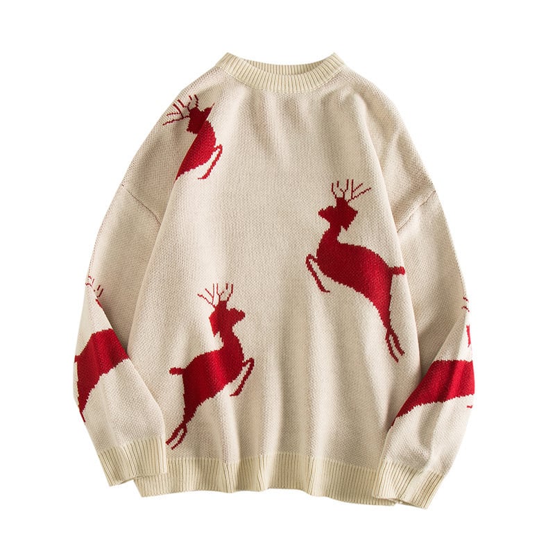 New Jacquard Christmas Loose Knit Sweater