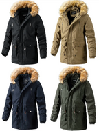 Detachable Leisure Washed-out Men's Coat Winter Jacket