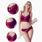 Lace Cotton Bra Set with Side Support (Style 9168B)