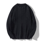 Vintage Twist Round Neck Thick Sweater