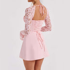 Lace Long Sleeve Corset Dress