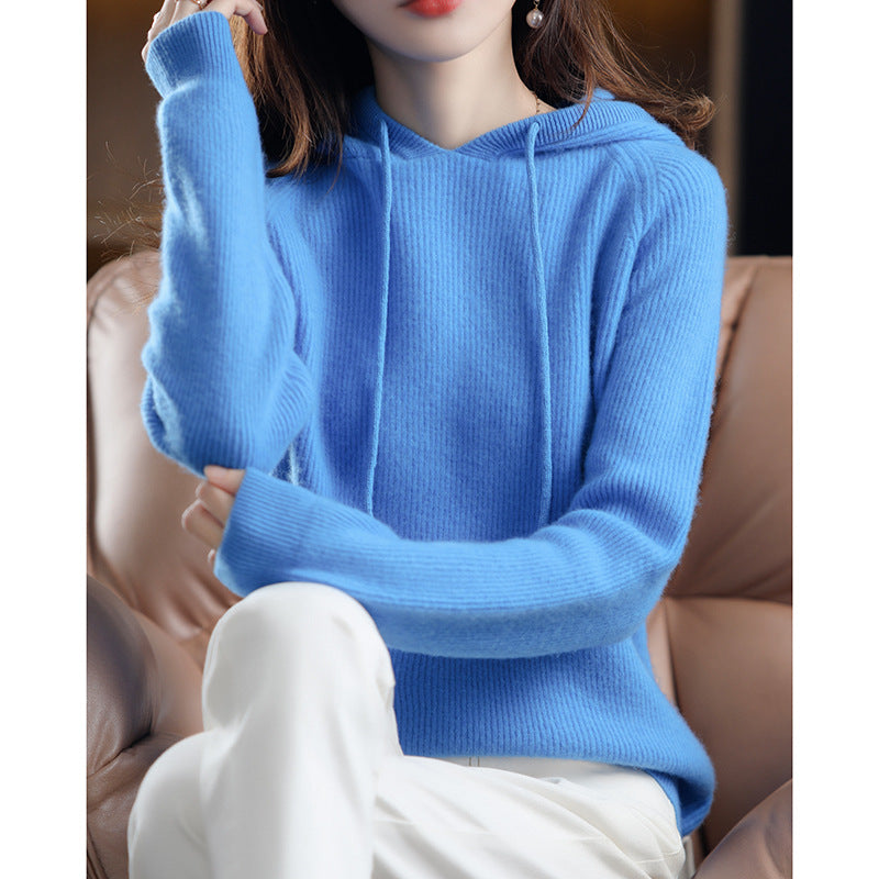 Hooded Cashmere Pullover Sweater for Women | Streetwear