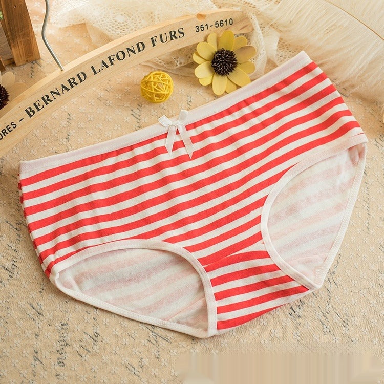 Women’s Striped Bow Cotton Panties