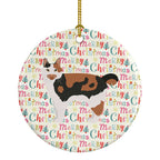 Cymric #2 Cat Christmas Ceramic Ornament