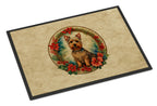 Australian Terrier Christmas Flowers Doormat