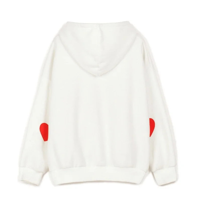Kawaii Fleece Hooded Pullover with Big Pocket, Pink | Streetwear