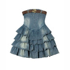 Women's Fashionable Temperament Bustier Denim Dress