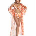 2023 Fashion Striped Print 3-Piece Swimwear Set