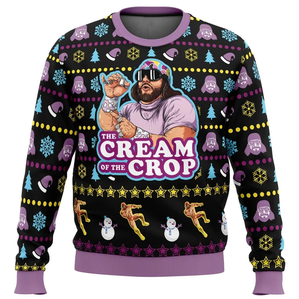 Men's Casual Retro Christmas Pattern Round Neck Sweater