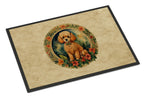 Poodle Christmas Flowers Doormat