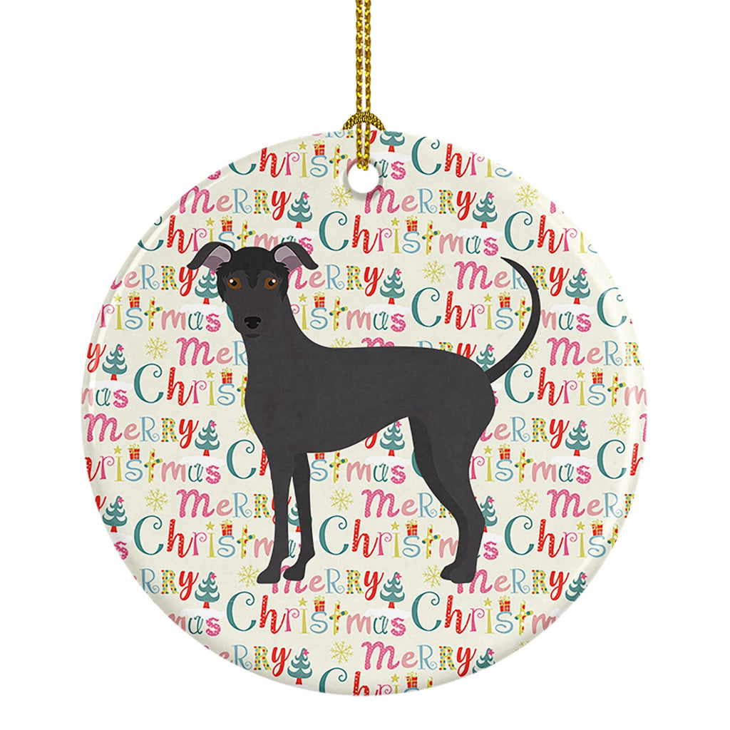 Argentine Pila Dog Merry Christmas Ceramic Ornament