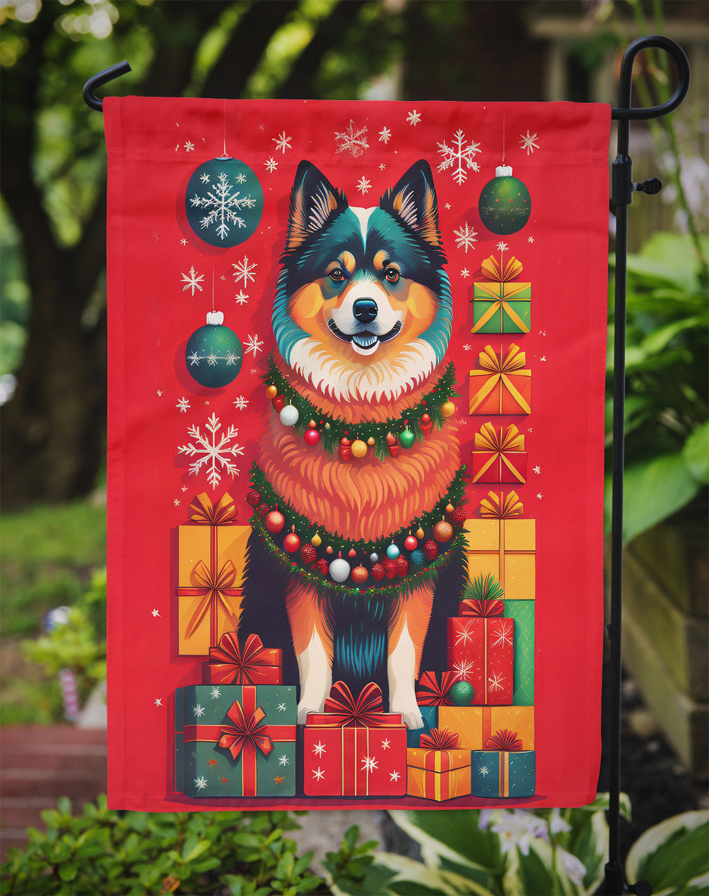 Finnish Lapphund Holiday Christmas Garden Flag