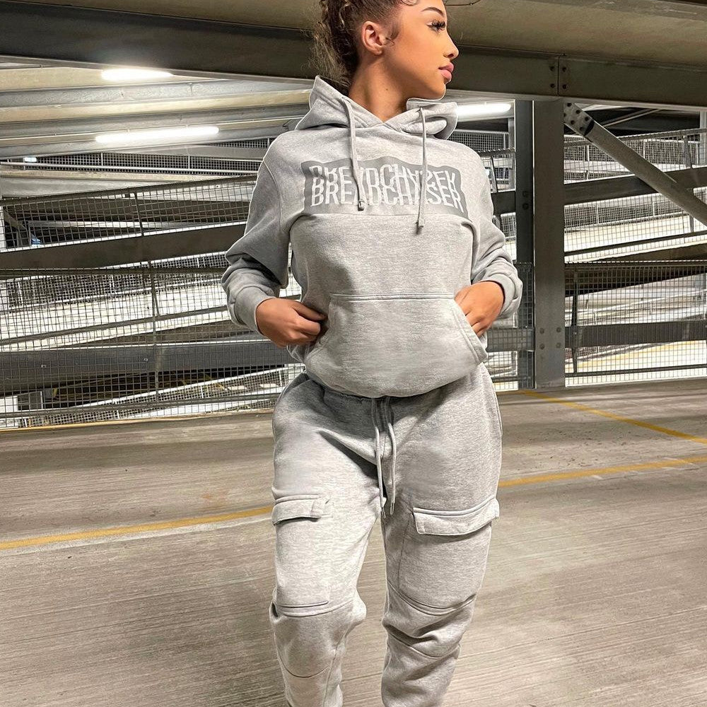 Printed Tooling Pocket Pants and Hoodie Set | Streetwear