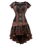 Brown Corset Two-Piece Set - Factory Direct Supply