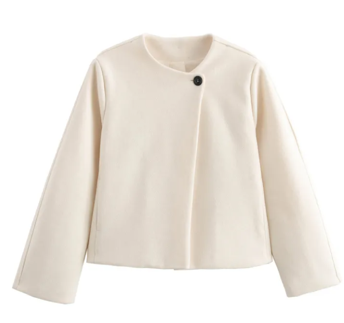 Women's Square Collar Padded Woolen Coat