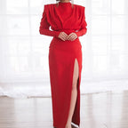 High Collar Pullover Slit Dress for Women | Streetwear