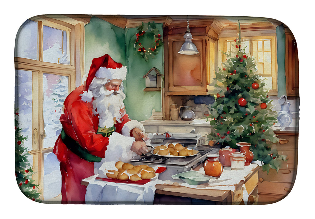 Cookies with Santa Claus Father Christmas Dish Drying Mat