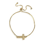 Gold Cross Adjustable Bolo Bracelet