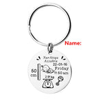 Custom Stainless Steel Keychain with Baby Birth Token | Accessory