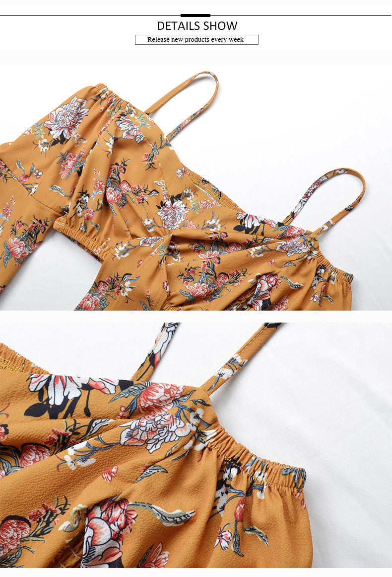 LIVA Bohemian Printed Crop Top and Chiffon Skirt Set