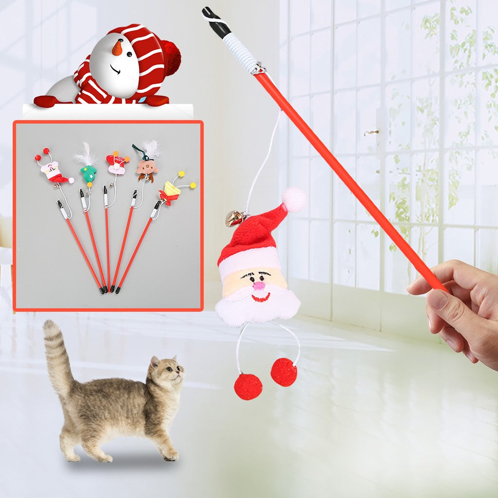 Pet Toy Christmas Series Cat Teaser Wand (Short)
