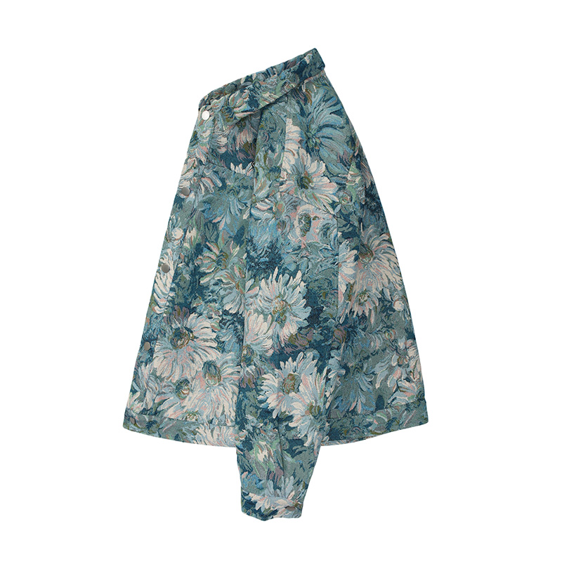 Small Daisy Print Loose-Fit Jacket