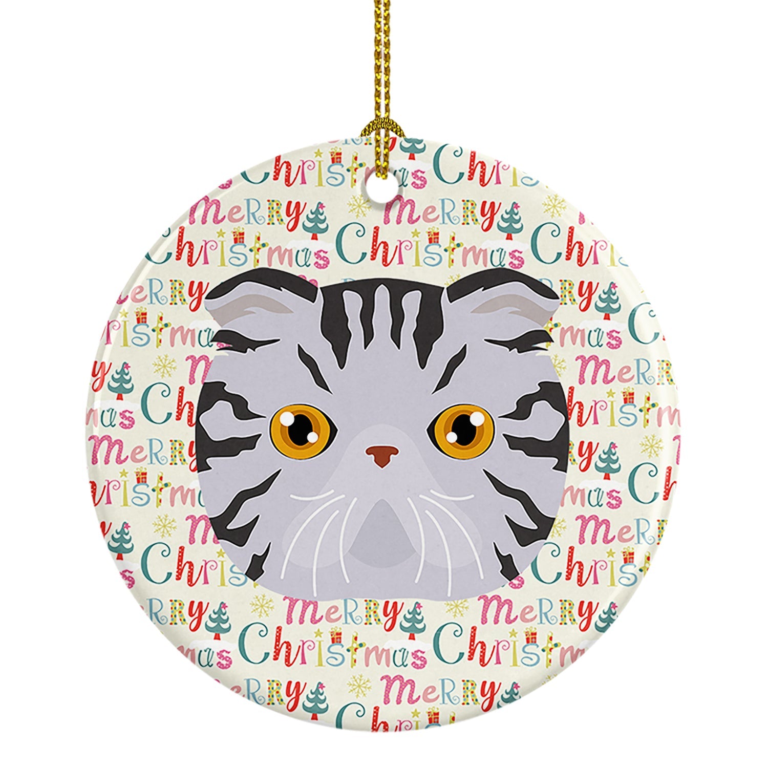 Foldex Exotic Fold Cat Christmas Ceramic Ornament