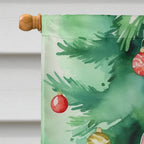 Bengal Cat By the Christmas Tree House Flag