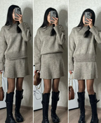 2 Pieces Knit Sweater Skirt Sets For Women